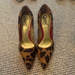 Carlos Santana Brown Leopard Print Heels